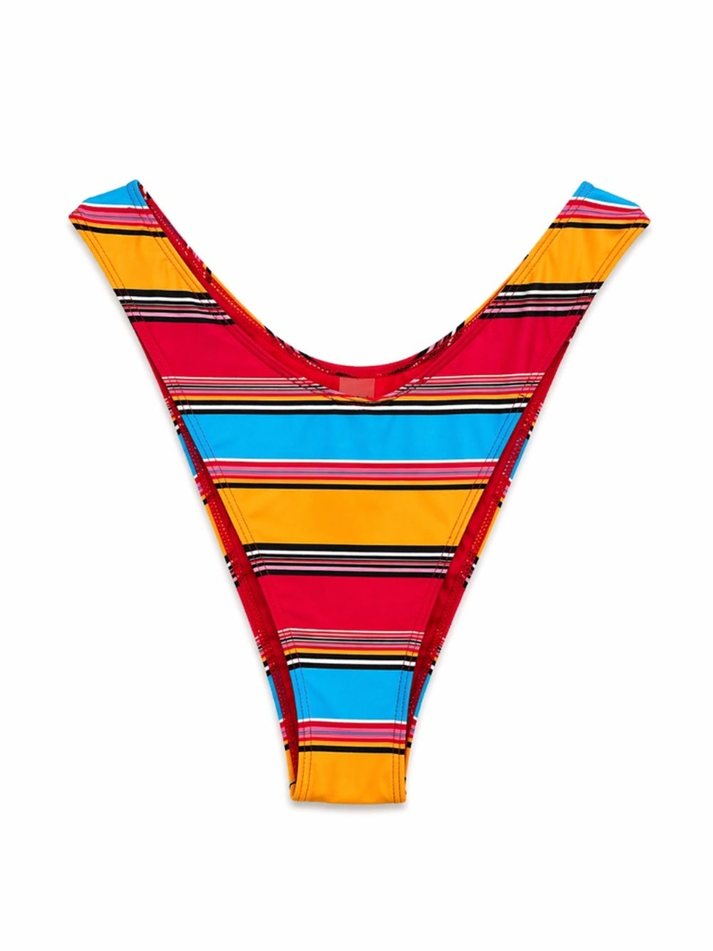 Garage Colorful Striped High Cut Cheeky Bikini Bottom – Size Medium NWT